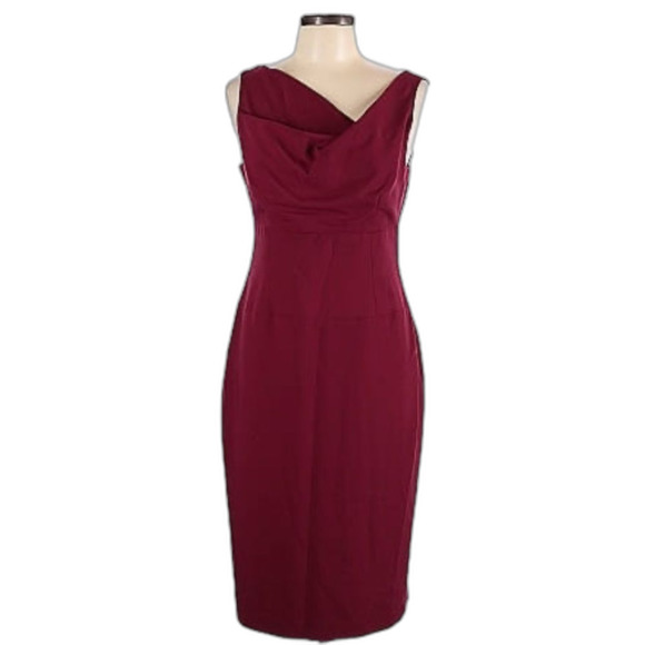 Black Halo Kennedy Sleeveless Sheath Dress in Burgundy 2 - Picture 1 of 13